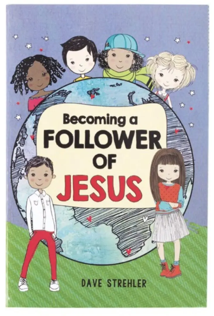 A book cover with children and the words " becoming a follower of jesus ".